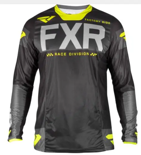 FXR MTB moto Cross Jersey MX BMX внедорожный мото cicleta de carreras de manga larga Camiseta para Yamaha moto GP de negro - Цвет: Серебристый
