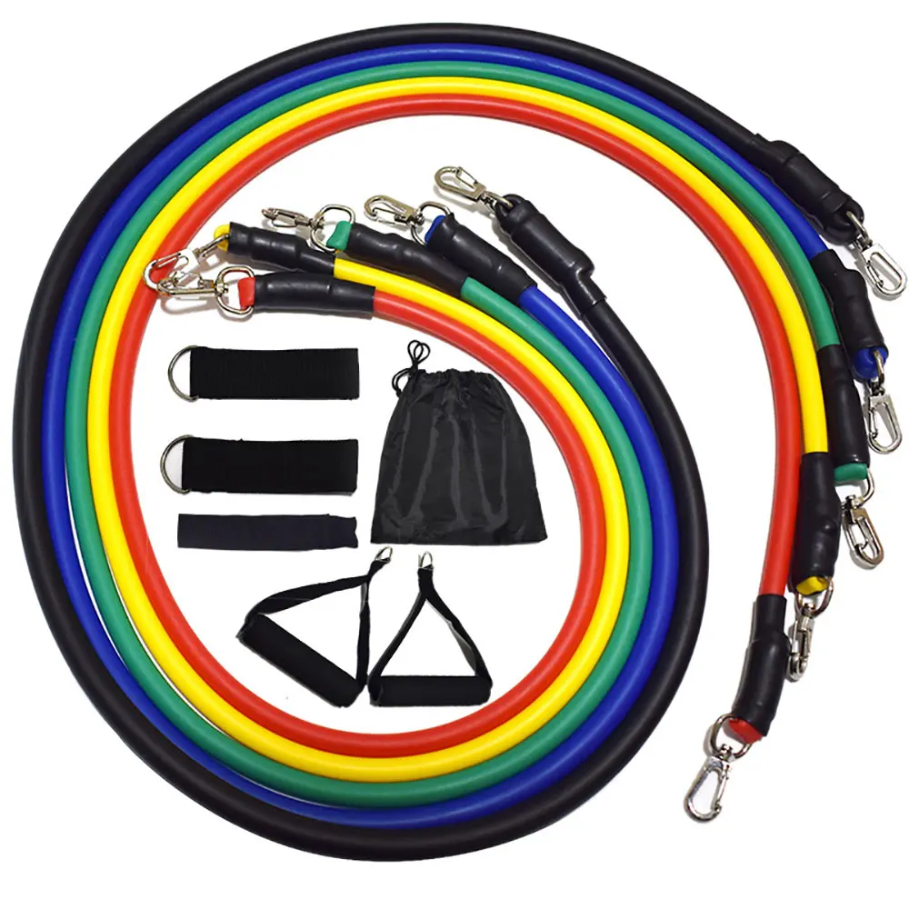 

MOVIGOR 11pcs/set Fitness Pull Rope Resistance Bands Latex Tubes Pedal Fitness Exercises Physical Body Training Workout Yoga