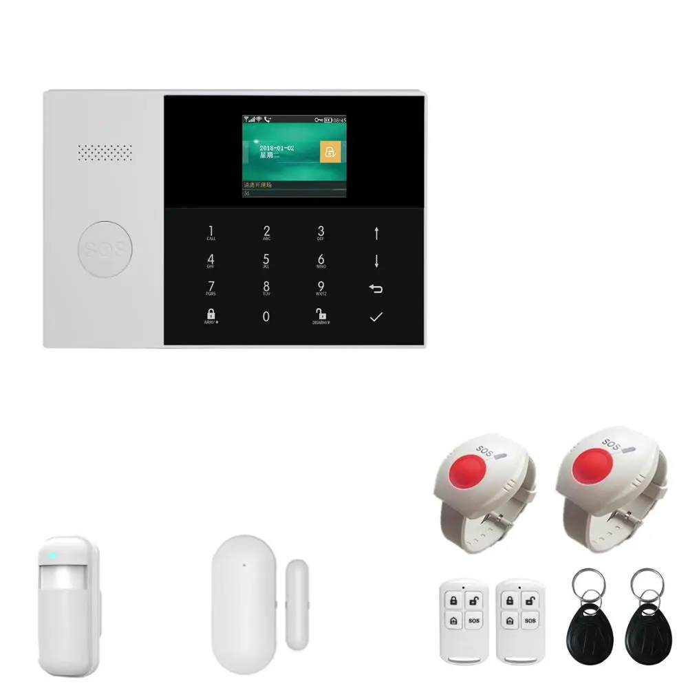 Kit 1 Беспроводной Wi-Fi GSM GPRS система охранной сигнализации для дома с тревожной кнопкой sos на солнечных батареях инфракрасный датчик луча(опционально - Цвет: Kit 1