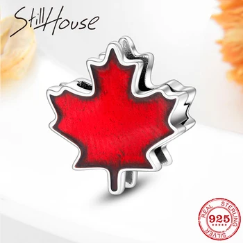 

Red maple leaf shape 925 Sterling Silver clips Beads Fit Original Reflections Charm Bracelet women Jewelry making