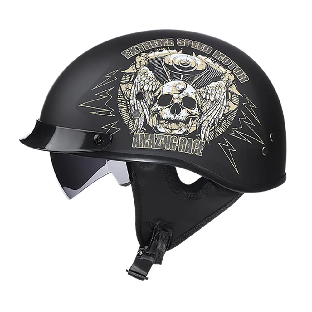 Мотоциклетный винтажный полушлем в стиле ретро для скутера шлемы с открытым