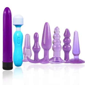 8pcs/set Adult Products Sex Vibrator G Spot Vagina Massager Silicone Anal Beads Plug Anal Stimulator Women Men Adult Sex Toys 1