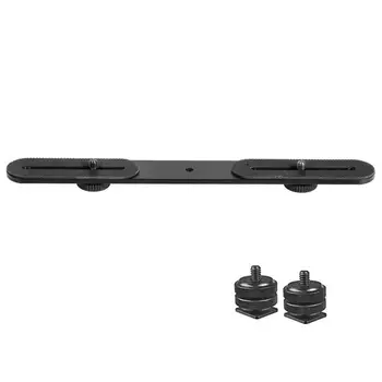

Camera Hot Shoe Extension Bar Mount Dual Flash Light Bracket Compatible with Studio Speedlite, Microphone, Flashes