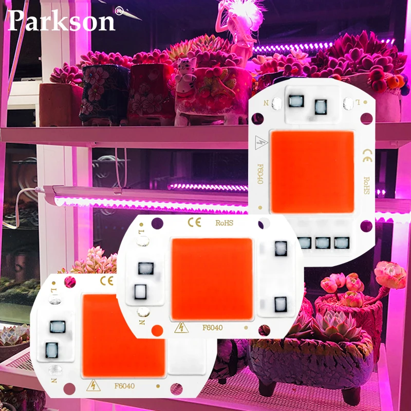 LED Grow COB Chip полный спектр Light Phyto Lamp AC 110V 220V 10W 20W 30W 50W для комнатных растений лампа