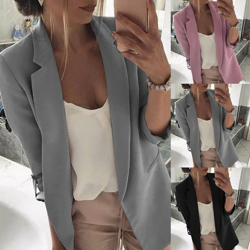 Womens Ladies Long Sleeve Blazer Suit Coat Office Work Jacket Suit Casual jacket