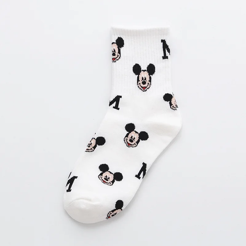 Disney Girl Casual Cute Socks Women Cartoon Animal Mickey Donald Duck Ladies Socks Cotton Happy Funny Street Fashion Adults