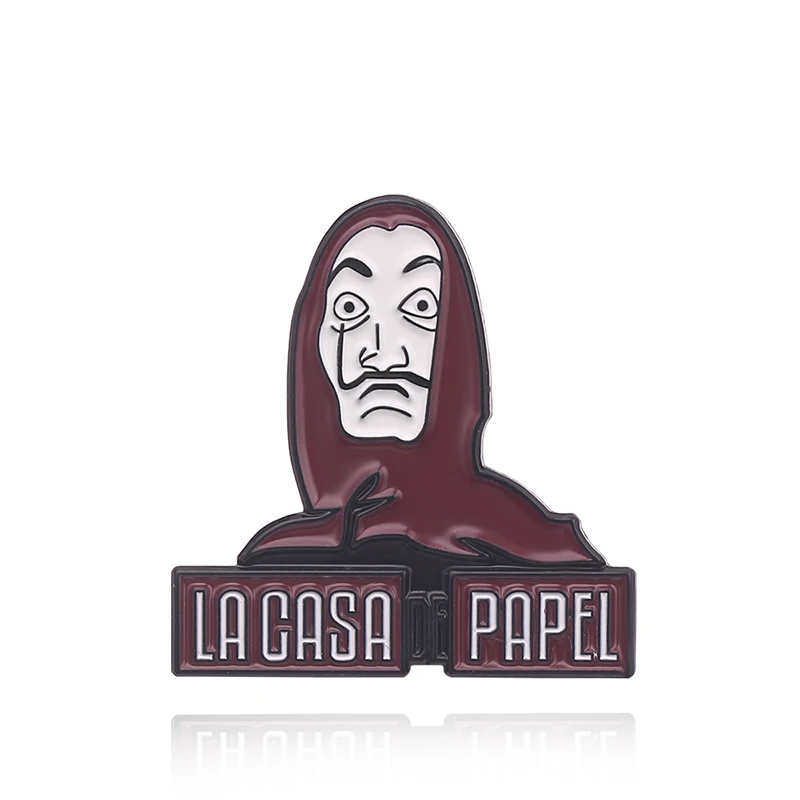 Lacasa De Papel брошь с застежкой на House of Paper денег Сальвадор Дали эмаль булавке Высокое