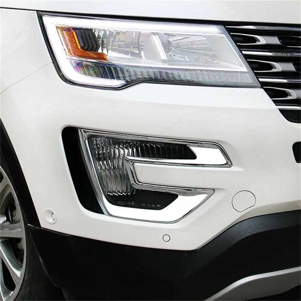 Для Ford Explorer- 2 шт Хромированная передняя противотуманная фара узкая Накладка для отделки автомобиля аксессуары модификация автомобиля