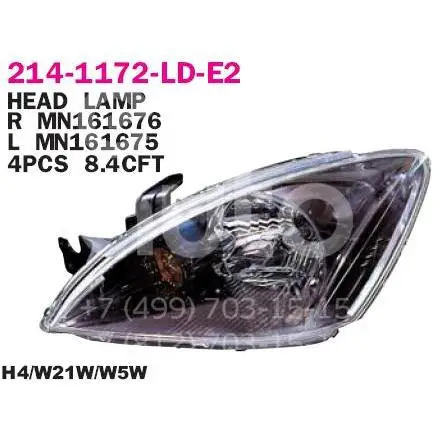 Depo Фара левая 214-1172L-LD-E2 черный отражатель