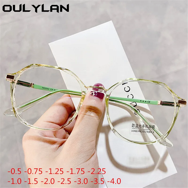 Anti-blue Light Finished Myopia Glasses Women Men Nearsighted Eyewear Student Prescription Glasses
