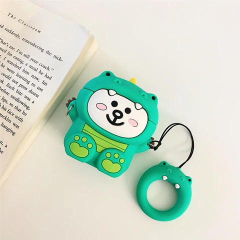 Toast Милый 3D чехол для наушников с коричневым медведем для Apple Airpods 2, беспроводной Bluetooth чехол для наушников s для AirPods, чехол, мультяшный силиконовый чехол - Цвет: Toast