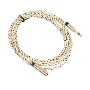

Aluminum Alloy Shell Local Gold Cotton Net 3.5 Audio Cable 3.5mm Male To Female Audio Extension Cable
