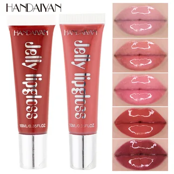 

HANDAIYAN 12 Colors lip gloss Jelly lipgloss Moisturizing Plumping Clear Shiny liquid lipstick makeup glitter lip gloss TSLM1