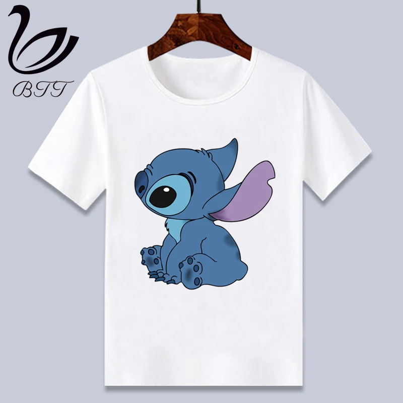 Funny Angry Stitch Cartoon Boys T Shirt Summer Children T-Shirt for Boy Baby Girls Tops Kids Tshirt Cartoon Tee Shirts Clothes - Цвет: D