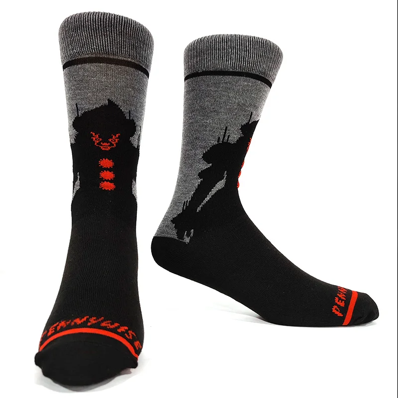 Men's Novelty Fun Graphic Cotton Socks - Unique Designs: Poker, Corgi, Frog, Burger, Piranha, Wolf, Avocado, Eagle