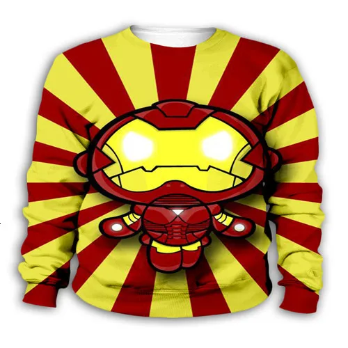 Kids sweatshirts Детские толстовки с капюшоном с изображением Железного человека из мультфильма marvel осенние свитшоты с изображением Мстителей для маленьких мальчиков и девочек kawaii, футболки с капюшоном и длинными рукавами, штаны, топы - Цвет: Kids sweatshirts