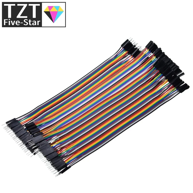 TZT 400pcs Jumper Wire Dupont Cable line 20cm 3P 3P 2.54mm Male to Male