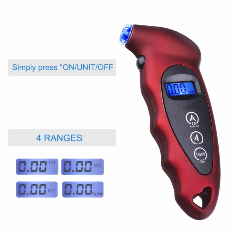 

1pc Digital LCD Tyre Pressure Gauge Tester Measurement For Car Motorcycle Bike Measuring Range 0-150PSI Meter