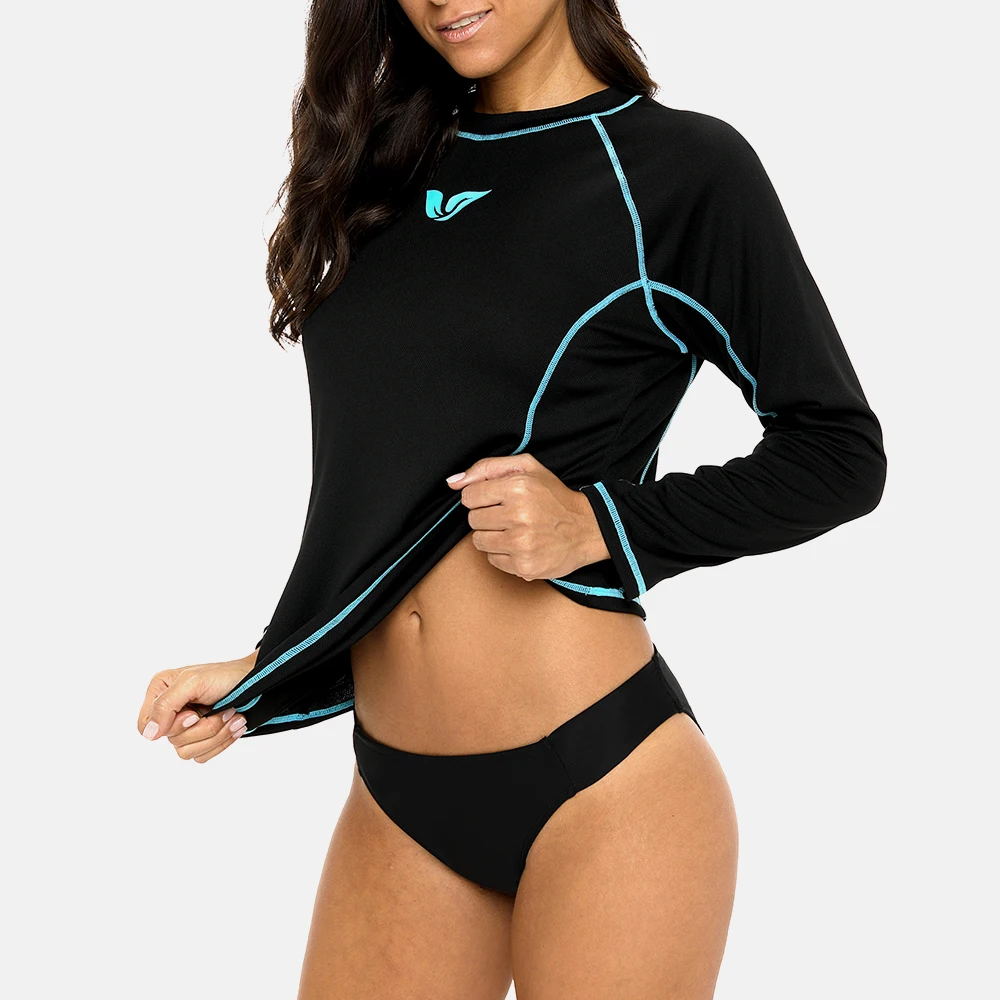 Rash Guard Surf Shirts Running Biking Swimsuit UPF 50+ for Women Surfing Swimsuit