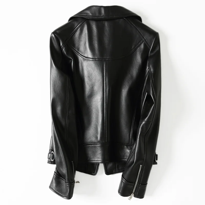 

2020 Genuine Leather Jacket Women 100% Real Sheepskin Coat Female Short Spring Autumn Luxury Leather Jackets KQN69050-2