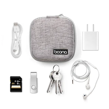 

Portable Case for Headphones Case Mini Zippered Round Storage Hard Bag Headset Box for Earphone Case TF Cards