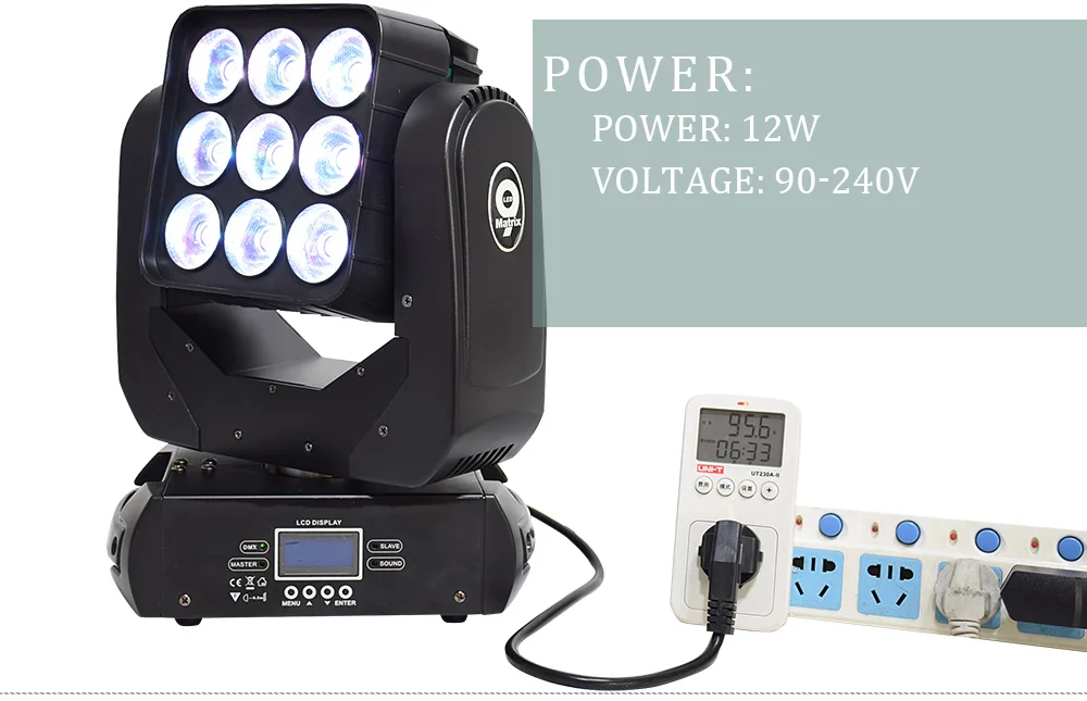 Матричный моющий эффект, движущаяся головка 9x12 Вт, led RGBW 4в1 с dmx управлением для дискотеки, вечерние светильники