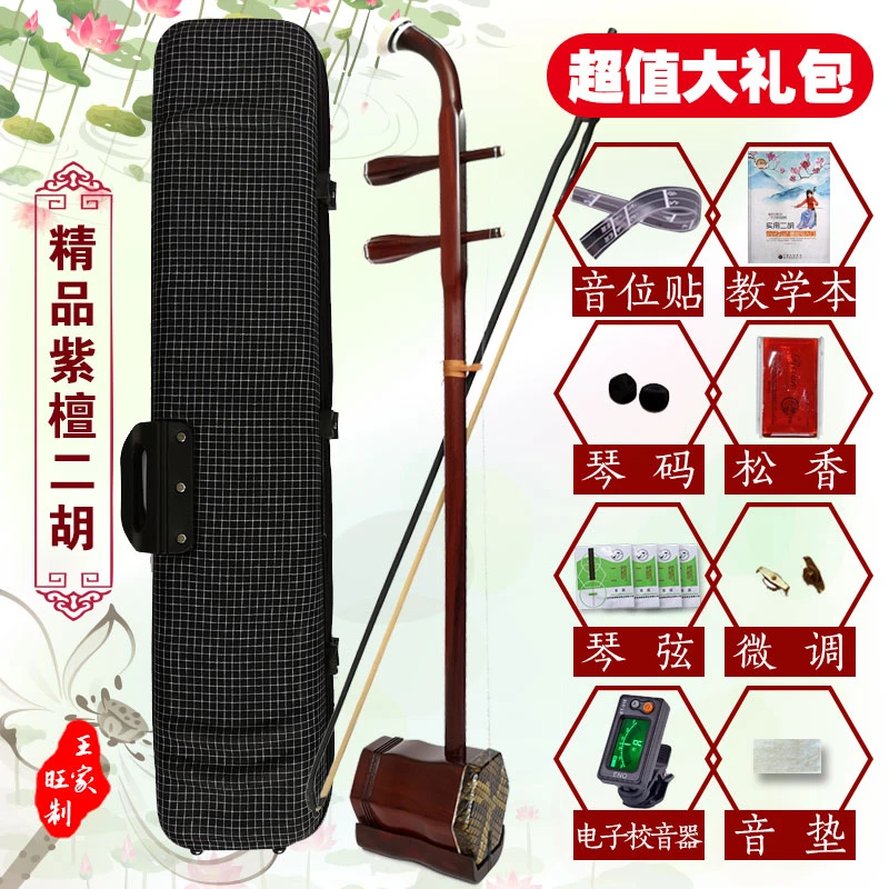 Old Redwood Erhu, Rosewood, Python Skin, Professional Chinese Instrument, Instrument Accessories