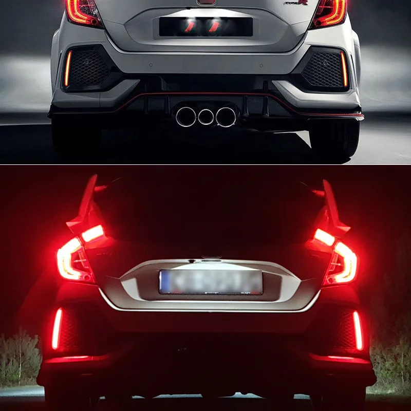 2 шт. для Honda Civic хэтчбек Многофункциональный светодиодный светильник заднего бампера задний противотуманный фонарь авто лампа тормозной светильник отражатель