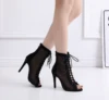 Mesh Cool Women's Summer Short Boots Net Boots Fish Mouth Small Size Thin Heel High Heel Dance Ballroom 4