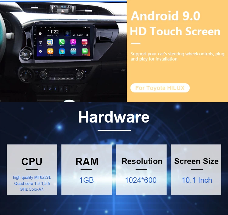 Carsanbo Android 9 0 автомобильное DVD радио 10 1 дюймов 2.5D навигация GPS плеер для Toyota Hilux 2016 2018