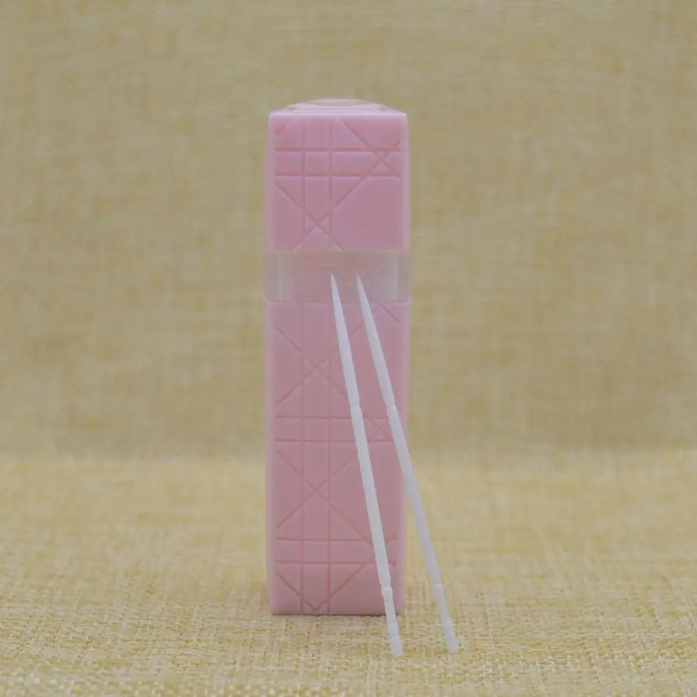60PCS/SET Tooth Floss Oral Hygiene Dental Floss Plastic Interdental Brush Toothpick Healthy for Teeth Cleaning Oral Care - Цвет: Розовый