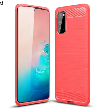 

30pcs/lot For Samsung Galaxy S20 Plus Carbon Fiber Armor Anti Scratch Brushed TPU Gel Cover For Samsung Galaxy S20 Ultra