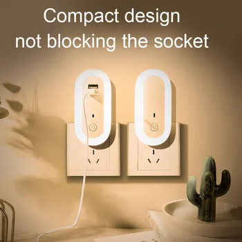 

LED Night Light with Dual USB Wall Charger Bedroom Bedside Nursing Lamp Remote Control Lamp JA55