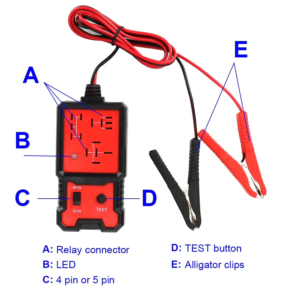 12V Car Relay Tester Battery Checker Diagnostic Tools LED Light Indicator Auto Accessories For Motorcycle Boat Truck Trailer 4x4 circuit tester automotive circuit tool