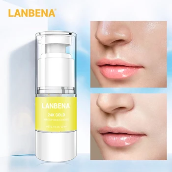 

LANBENA 24K Gold Face Makeup Primer Anti-Aging Shrink Pores Facial Make Up Base Essence Fill Up Fine Lines Smooth Brighten Skin