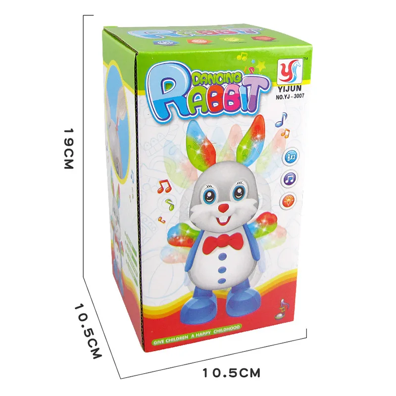 Electric Dancing Doll Music Lighting Rabbit Toy Animal Shiny Educational Electronic Walking Robot Kids Toy