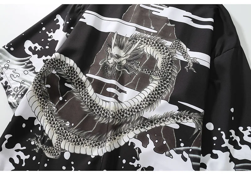 Самурайский кран японское кимоно Haori мужской женский кардиган китайский дракон Традиционная японская одежда азиатская одежда 8