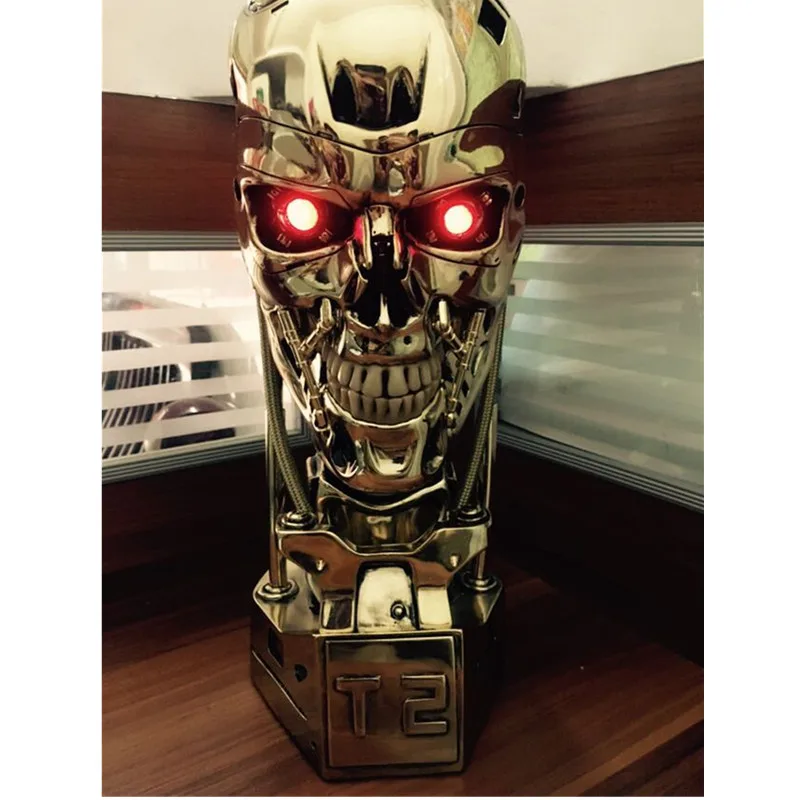Терминатор T2 T800 Череп головные портреты смолы бюст статуя золото Ver фигурка коллекция игрушек X4135