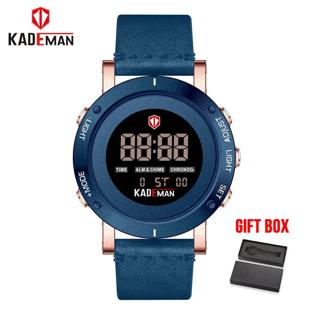 KADEMAN мужские часы лучший бренд класса люкс Модные Аналоговые спортивные цифровые военные светодиодный водонепроницаемые мужские наручные часы Relogio Masculino - Цвет: blue
