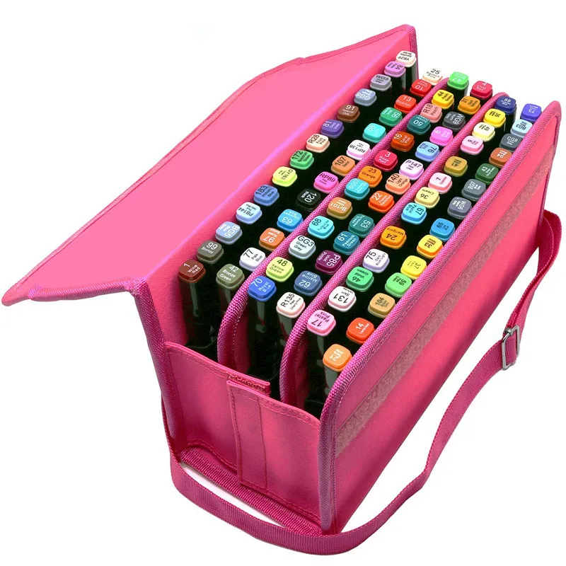 

80 Holders Art Marker Carrying Case Lipstick Organizer Canvas Zippered Markers Storage for Copic Marker