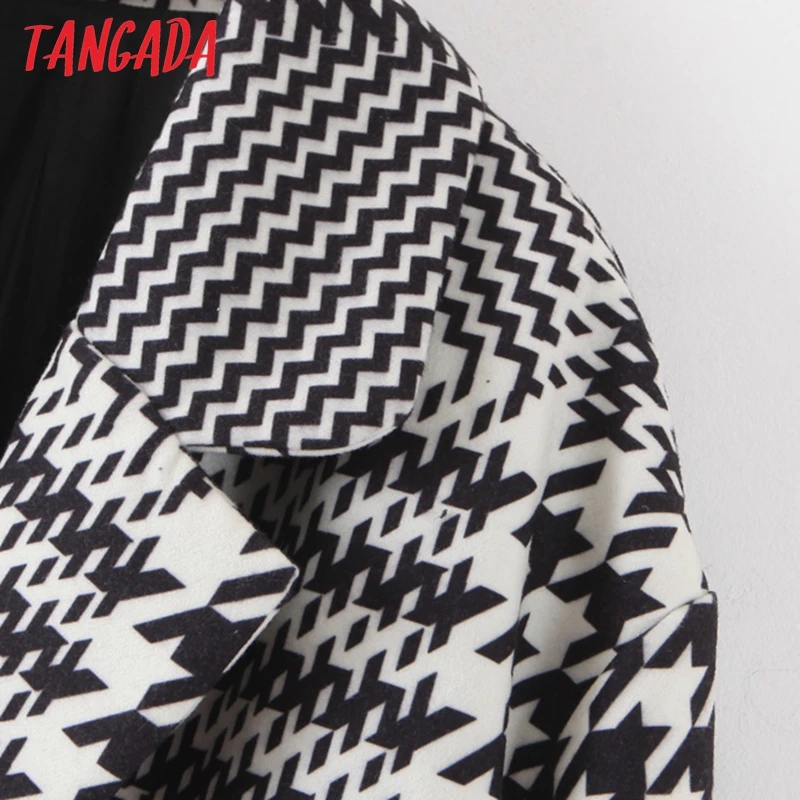 Goede Tangada Vrouwen Dikke Jassen Jas Plaid Patroon Losse Lange mouwen pocket 2019 Dames Elegante Herfst Winter jas QB07