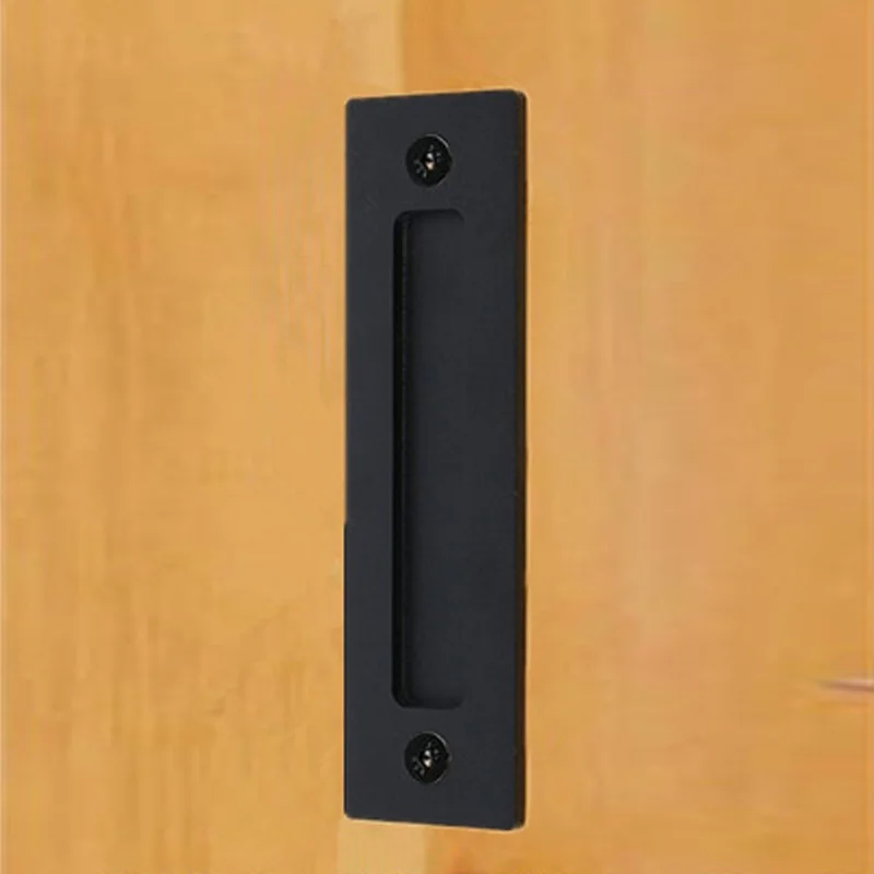 

High Quality Heavy Duty Cast Iron Thick Square Pull And Flush Door Handle Kit Barn Sliding Double-Sided