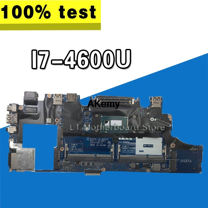 Для Dell E7240 материнская плата DDR3L VAZ50 LA-9431P CN-0X9Y17 I7-4600U E7240 Материнская плата ноутбука тестирование в целости