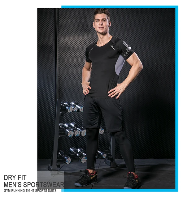 Gym Compression Men's Sportswear Jogging Tights Tracksuit Suits Sportsman Fitness  Sport Suit Running Sports Wear Set Man Clothes - Running Sets - AliExpress