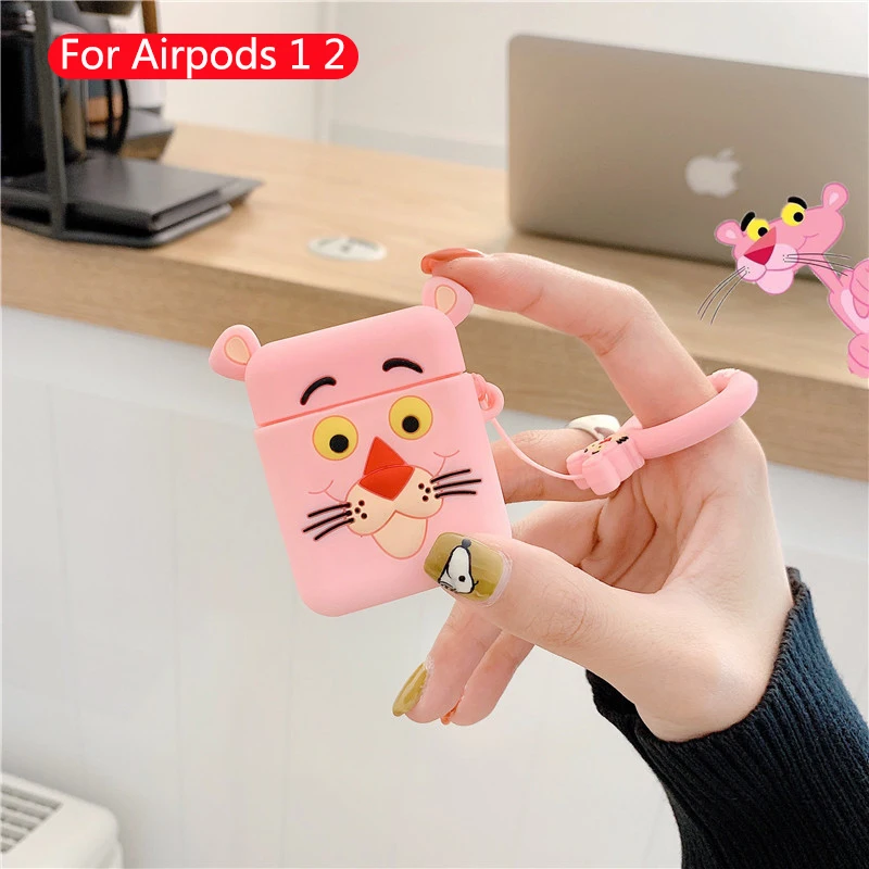 Чехол для наушников с милыми мультяшками чехол для Apple Airpods Силиконовые мягкие кожаные чехлы для Airpod 1 2 Аксессуары гарнитура коробка защитный чехол - Цвет: 403