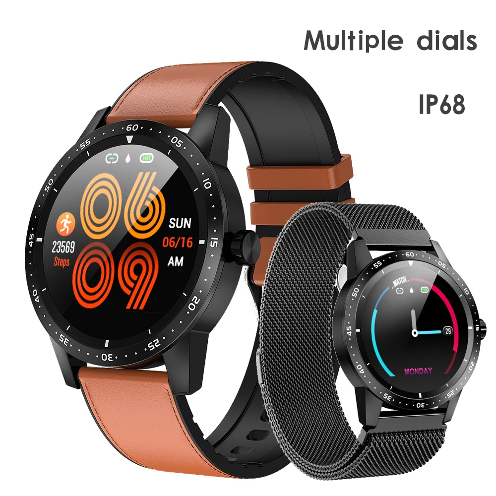 

Smart Watch Full Touch Screen IP68 Heart Rate Blood Pressure Oxygen Monitor Wristband Men Women Smart Watch T5 Black T5