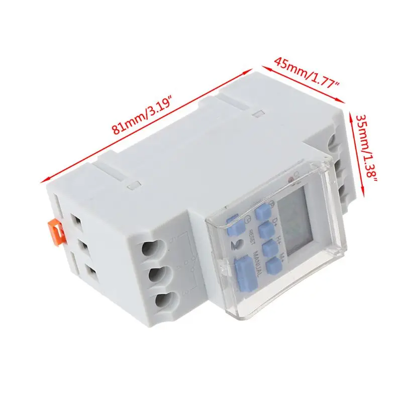

AC220V 16A Programmable Digital Timer Switching Relay Control Din Rail Mount