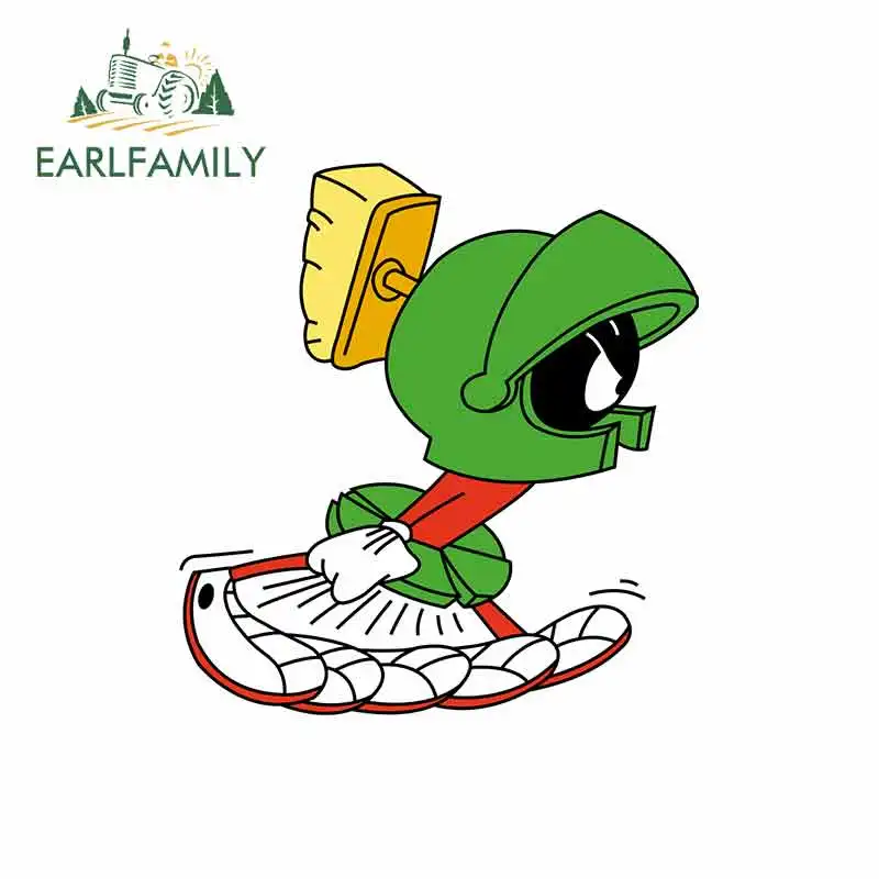 

EARLFAMILY 13cm x 12.2cm for Cartoon Marvin The Run Funny Car Stickers Vinyl JDM Bumper Trunk Truck Graphics RV VAN 3D Decal