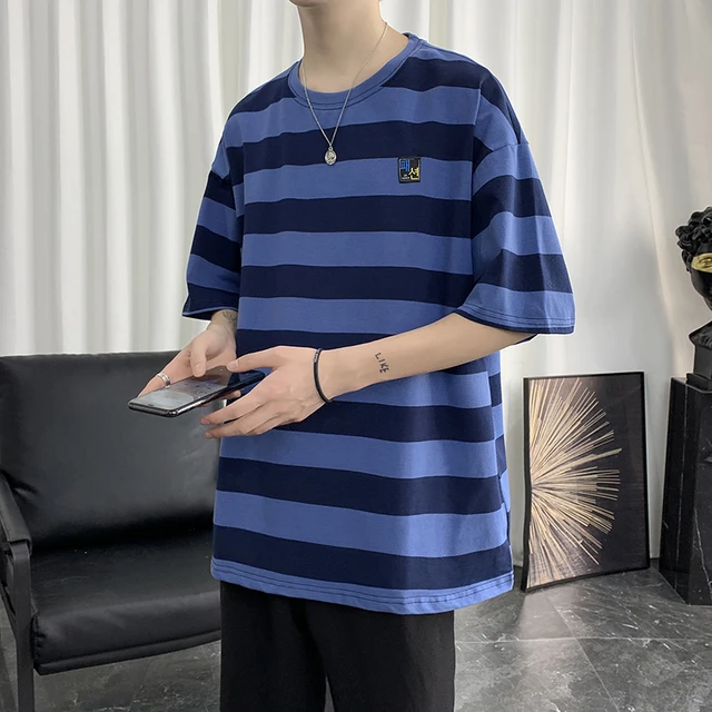 Fashion 2020 Designer Original Mens Summer Tops Harajuku Striped T Shirt Streetwear for Men Casual Couple Clothes Women Top Tees