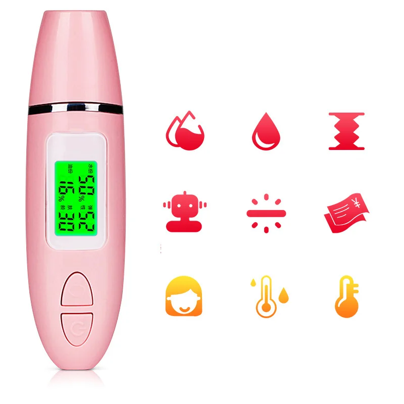 10TH-USB-PINK Прецизионное масло для увлажнения кожи Анализатор содержания цифровой Facia тестер влажности кожи флуоресцентный агент детектор ЖК-дисплей уход за кожей - Цвет: 10TH-USB-PINK